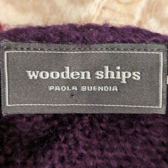 Wooden Ships Purple Mohair Blend Cardigan Sweater - Picture 7 of 8